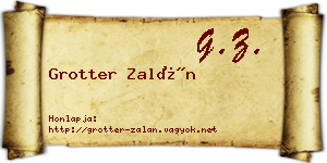 Grotter Zalán névjegykártya