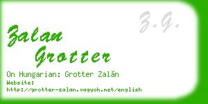 zalan grotter business card